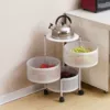 [Ivory white] 3 layers of round baskets