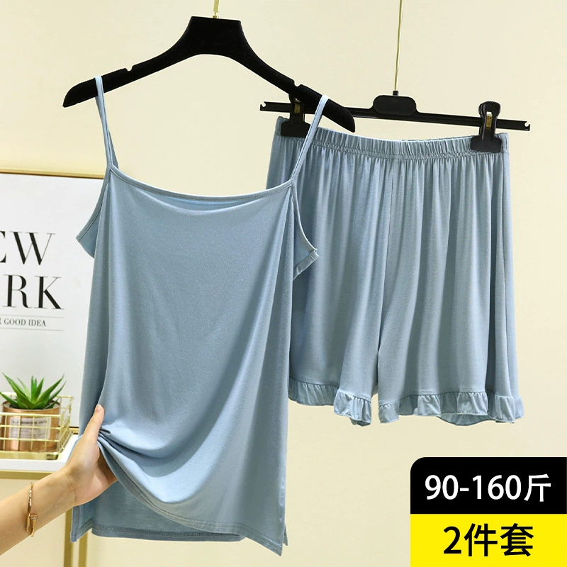 Pijama, summer set sleevless for leisure, simple and elegant design, lifting effect, plus size