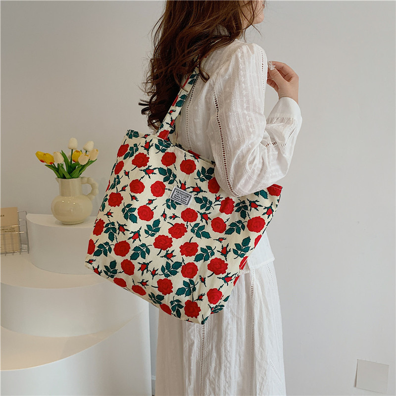 Summer brand multicoloured retro capacious cloth bag one shoulder