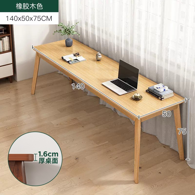 Escritorio de madera maciza para uso doméstico, escritorio doble para computadora, escritorio de oficina, mesa larga de estudio, mesa estrecha montada en la pared, banco de trabajo, rectangular.
