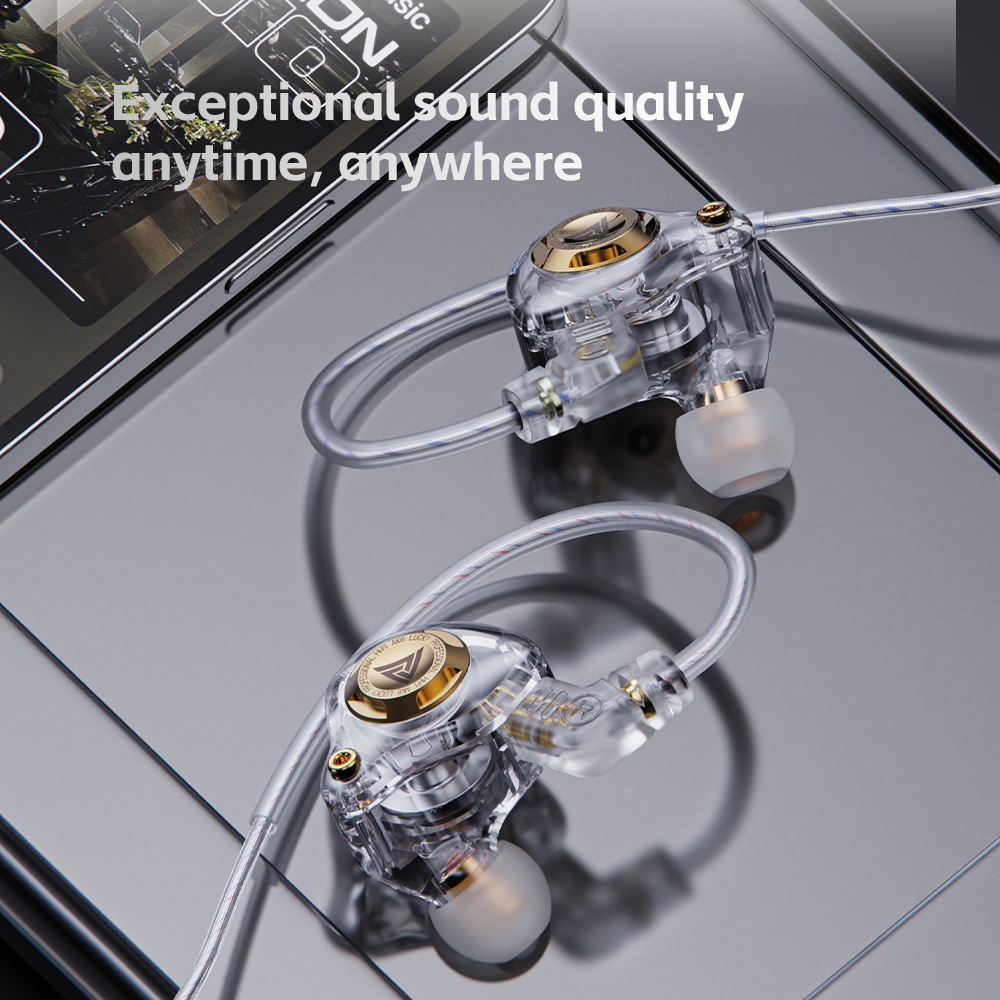 QKZ AK6 Glückliche Heavy Bass HIFI Kopfhörer Abnehmbare Kopfhörer Drei-Geschwindigkeit Einstellung Mobiltelefon Sport Kopfhörer