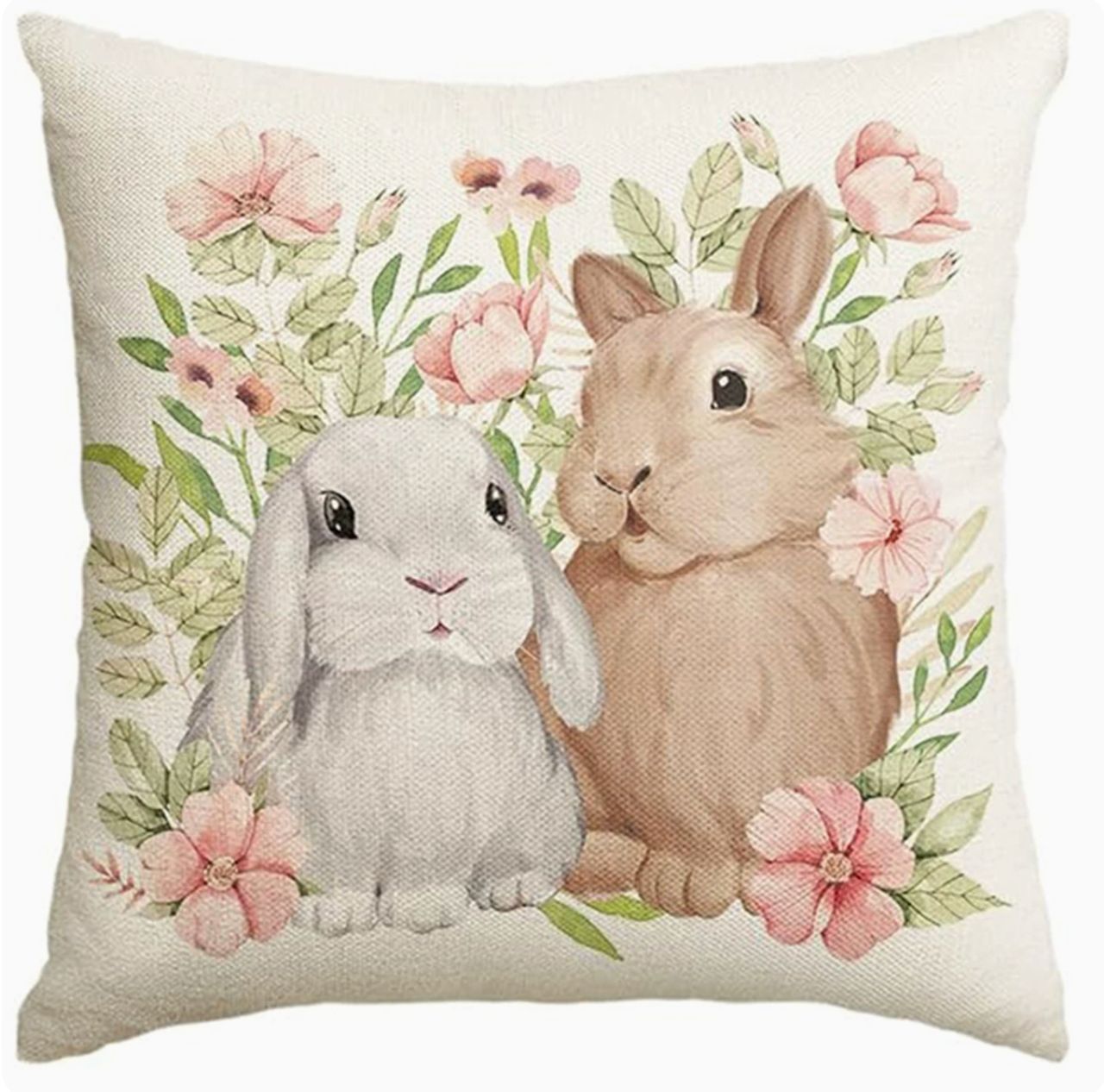 Amazon nuevo huevo de Pascua transfronterizo funda de almohada lino conejo simple funda de almohada cojín de sofá doméstico