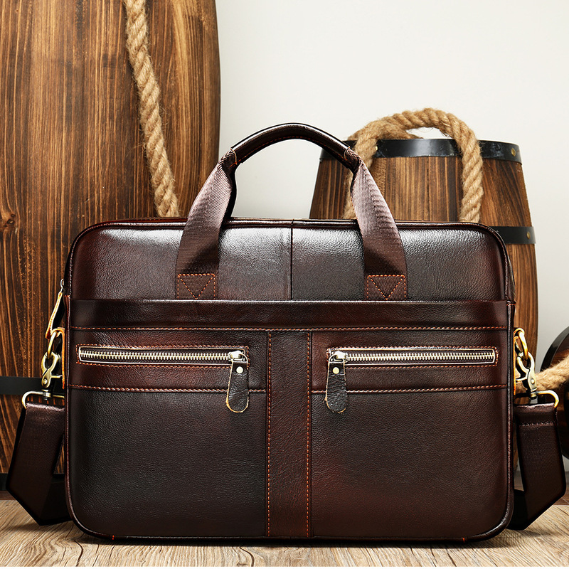 Men's Business Travel Briefcase Top Layer Cowhide Men's Casual Large Capacity Shoulder Portable Laptop Bag Men's Business Travel Briefcase Top Layer Cowhide Men's Casual Large Capacity Shoulder Portable Laptop Bag