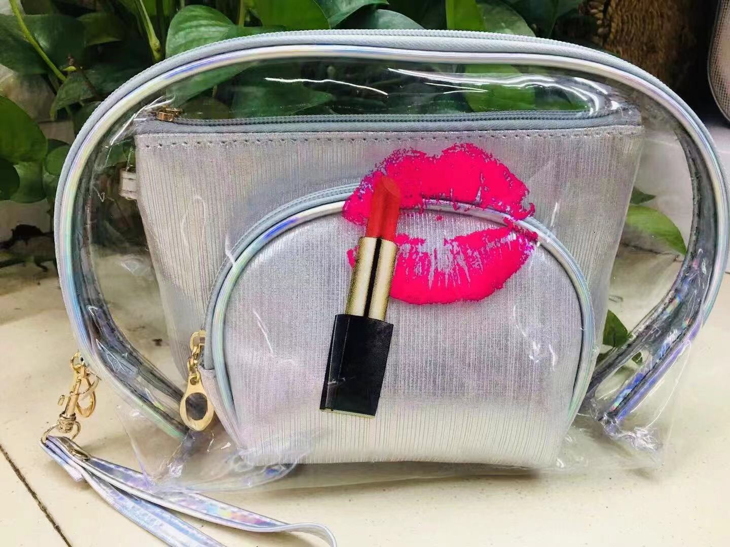 Foreign trade Lipstick Lips Three Cosmetic Handbag travel Storage bag coin purse goods in stock Wash bag