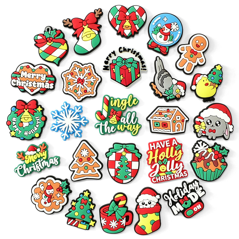 Christmas Cartoon PVC Clog Shoe Charms Snowflake Gingerbread Man Snowman Soft Rubber Shoe Buckles Holiday DIY Shoe Decoration Accessories Christmas Cartoon PVC Clog Shoe Charms Snowflake Gingerbread Man Snowman Soft Rubber Shoe Buckles Holiday DIY Shoe Decoration Accessories
