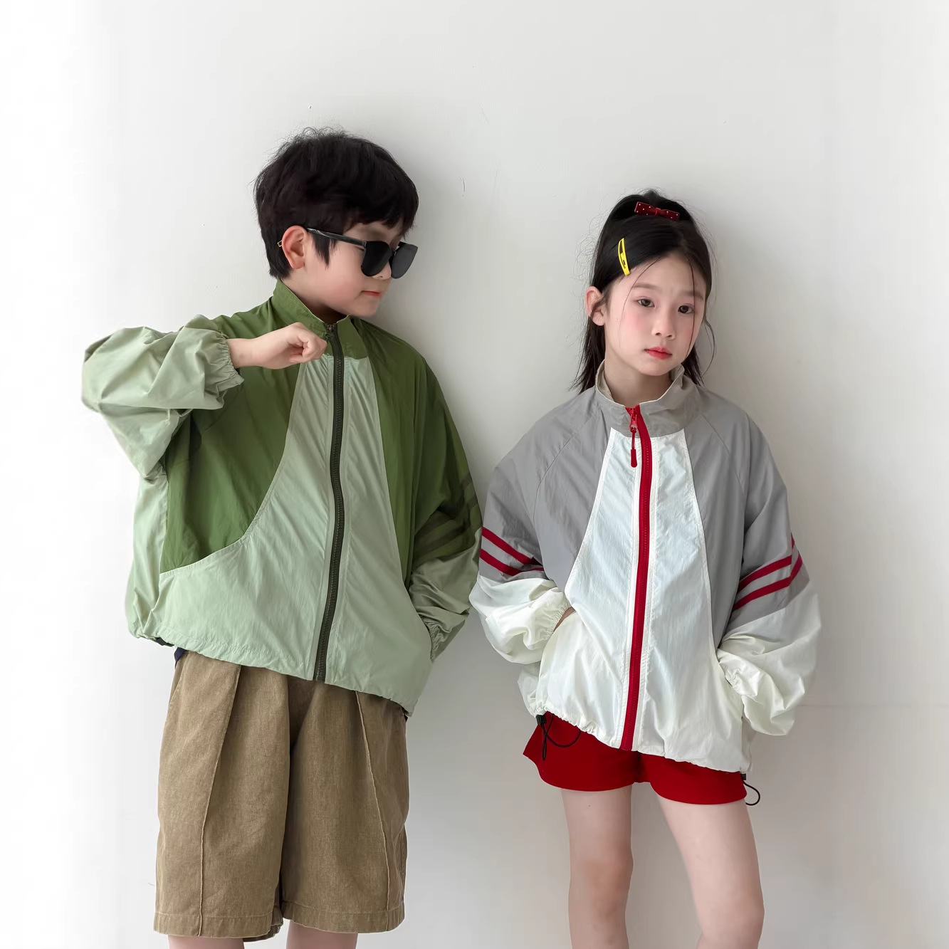 Mo Xiaomeng Sun Protection Jacket 2026 Summer Korean Style Zipper Windbreaker for Boys and Girls Children's Outdoor Casual Sun Protection Coat