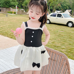 2024 New Children's Swimsuit One-piece Dress Style Sports Casual Swimsuit Princess Baby Girls Swimwear
