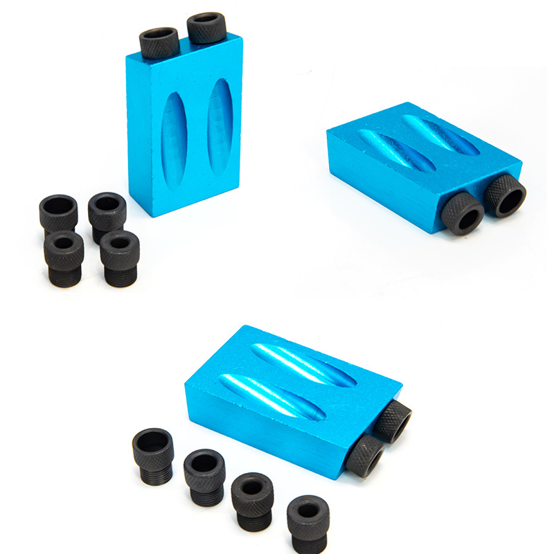 15 ° azul carpintería oblicua agujero localizador perforación taladro de tres puntos