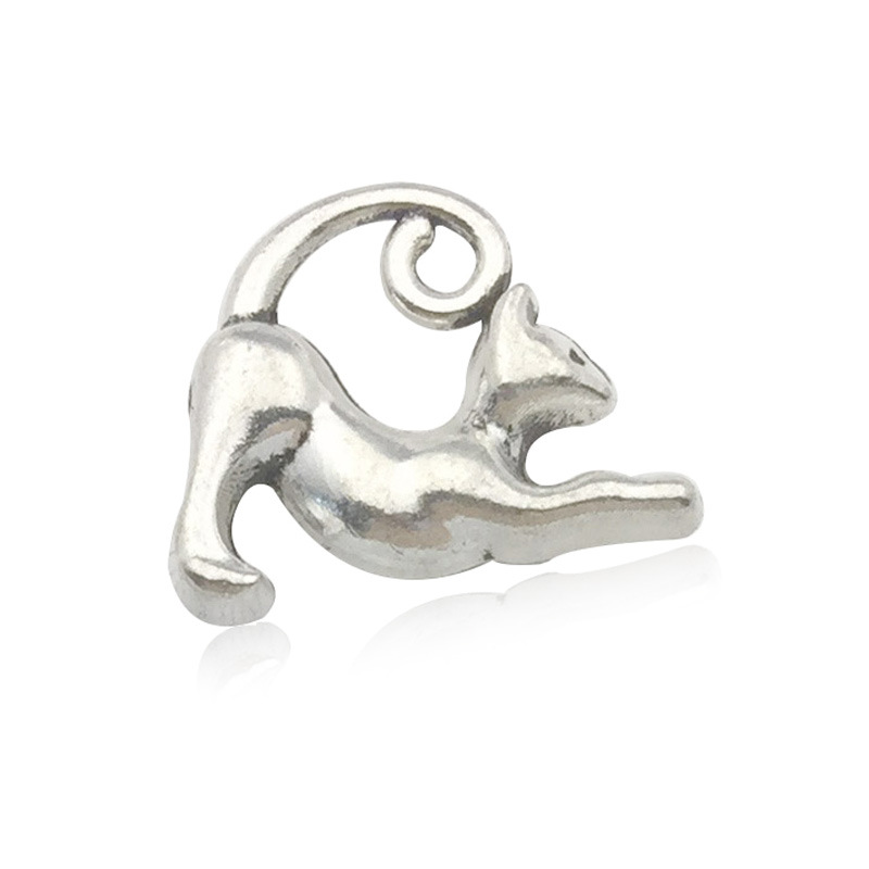 Ventas directas de fábrica 1 gato serie Xizanga plata accesorios pulsera accesorios colgante DIY accesorios animales antiguos accesorios de plata gato