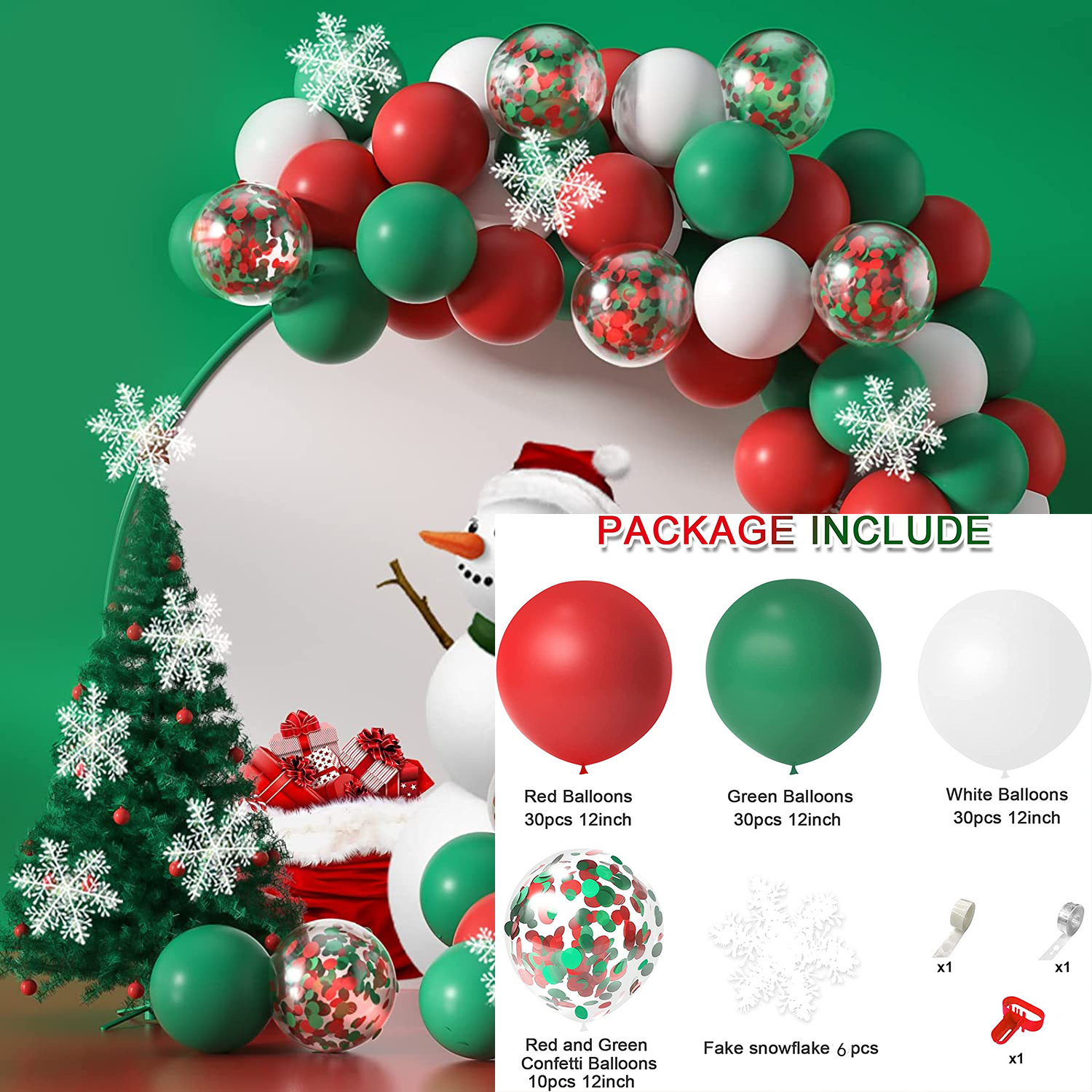 Conjunto de cadena de globo navideño 01