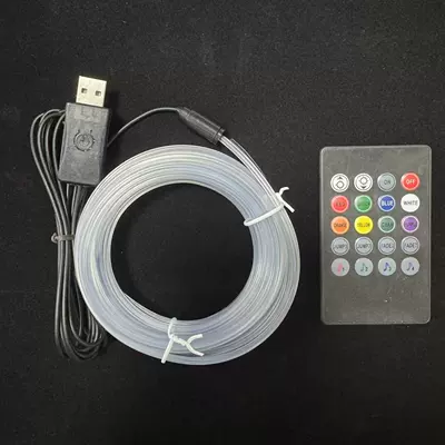 Source Factory Car Fiber Optic Ambient Light Rgb Multi-Color Sound-Controlled Universal Model Large Quantity, Favorable Price, Supports Customization (Other lights) - remote-control-button-control-voice-control-1m-applicable-to-gear-panel-colorful-multi-mode