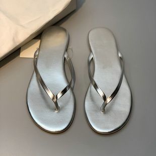 2025 Summer New Niche Outfit All-match French Flip-flops Casual Beach Shoes Flat Sandals for Women