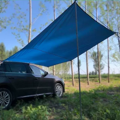 Avtomobil dam çadırları — self-driving tour, car-mounted polyester taffeta - high-quality-sapphire-blue-comes-with-luminous-ground-pegs-medium-size-3-2m-2-support-rods