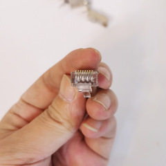 Seven-Category Shielded 10Gbps Gold-Plated Two-Piece Copper Shell Network Cable Connector with 1.3mm and 1.5mm Hole Diameter, Wholesale