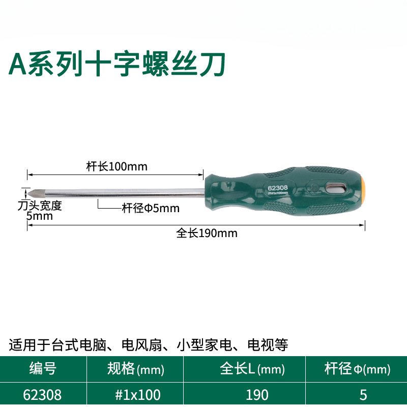Destornillador de cabeza de rábano pequeño destornillador de ciruela de boca plana cruzada