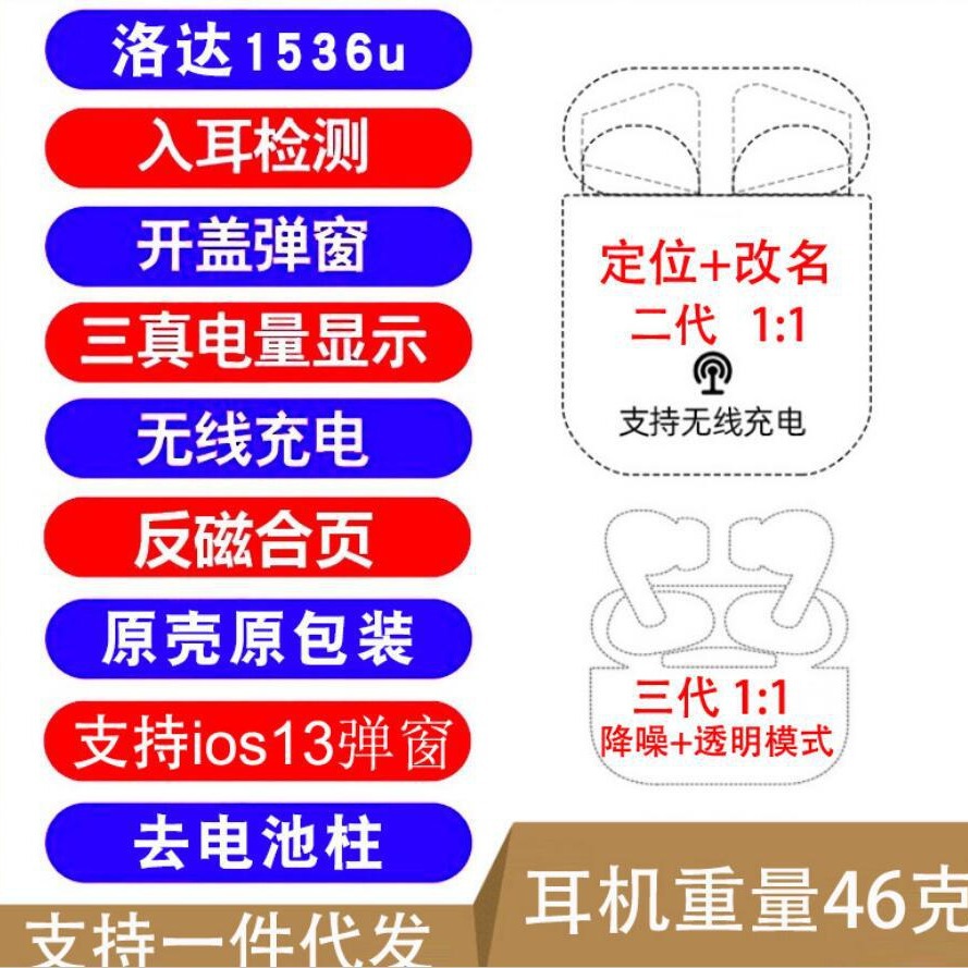 Huaqiang Beiyuehu Quinta generación Sexta generación Loda 1562ae 1571am Adecuado para auriculares Bluetooth Apple Huawei