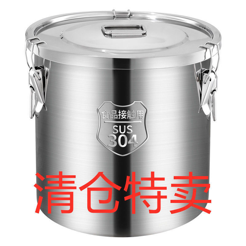 304 Stainless steel Rice barrel Moisture-proof Pest control Sealed barrel Special thick Edible oil barrels household Canister Rice VAT 50 Pounds loaded