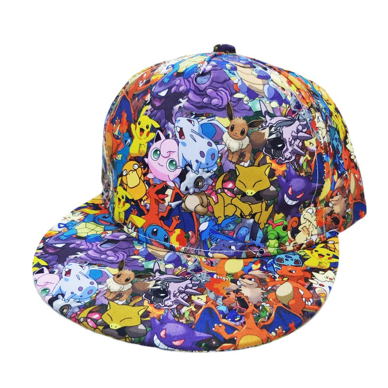 Cross-border Pokémon Pokemon Go Pokemon small wisdom flat cap cartoon printed Pikachu baseball cap Cross-border Pokémon Pokemon Go Pokemon small wisdom flat cap cartoon printed Pikachu baseball cap