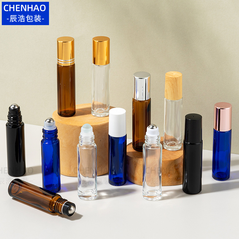 香水走珠瓶10ml 茶色滚珠瓶 精华小样分装透明玻璃瓶 精油滚珠瓶