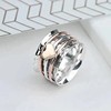 Trend accessory, two-color ring heart-shaped, European style, boho style