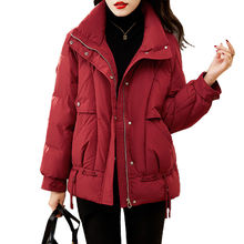 红色羽绒棉服女款新款爆款冬季棉袄大码加厚棉服加厚洋气外套