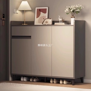 Shoe Cabinet, Home Door Storage Cabinet, Integrated Wall-Mounted Simple Entrance Cabinet, Storage Cabinet, Solid Wood Leg Entry Shoe Rack