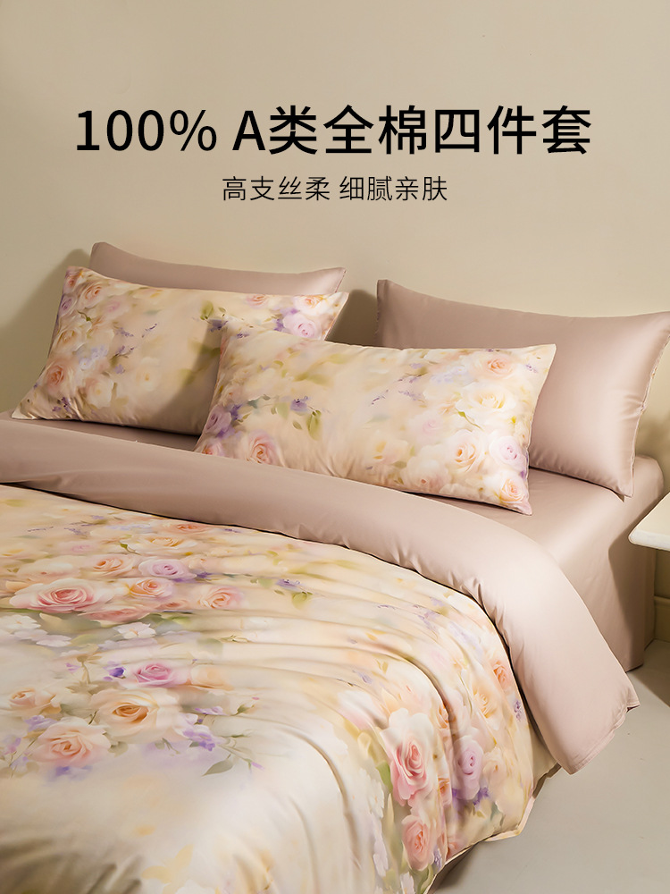 100 xinjiang algodón de lana larga algodón de tres piezas de ropa de cama de lujo ligera sábanas de cama