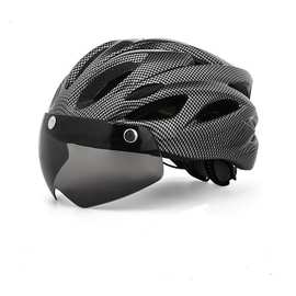 自行车骑行头盔磁吸风镜镜片成型山地男女安全帽一体单车夏季公路