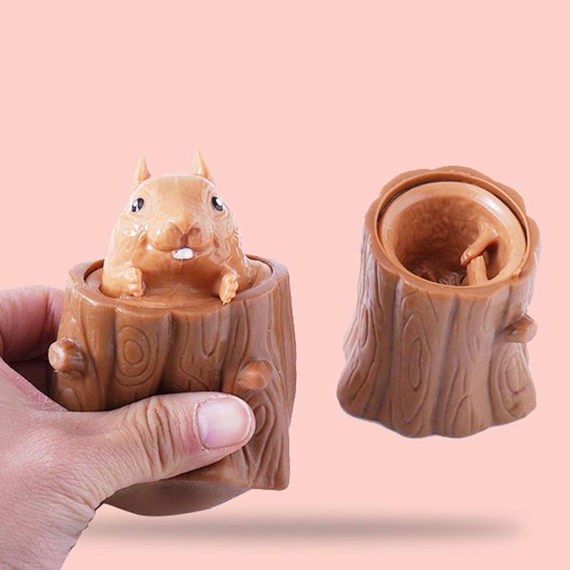 Unzip the toy evil squirrel cup squeezed the tidy toy stump pinching…