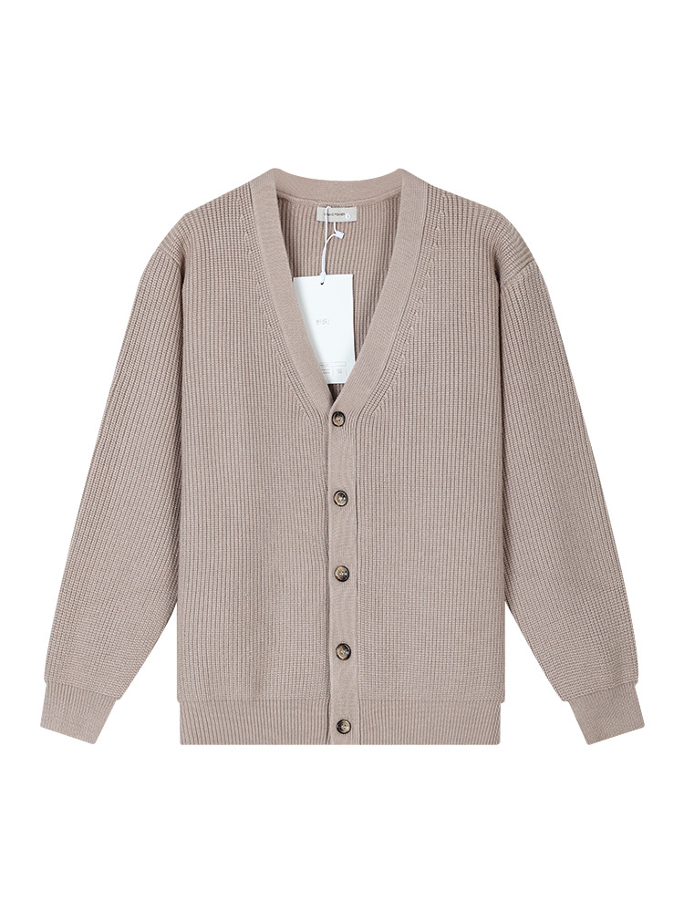 Hombres botón de viento perezoso jersey de punto Cardigan chaqueta de hombre otoño y invierno estilo coreano casual suéter holgado versátil