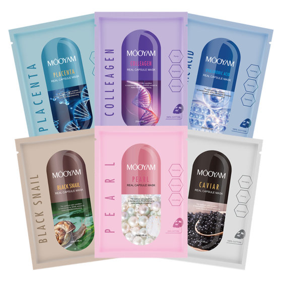 Cross-border collagen mask snail Pearl mask moisturizing sheep placenta hyaluronic acid caviar mask