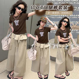 女童短袖套装夏装2026新款洋气中大童女孩夏季运动薄款儿童两件套