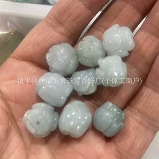 批发翡翠DIY饰品配件翡翠A货玫瑰花珠子 翠玉雕花珠子散批 特价