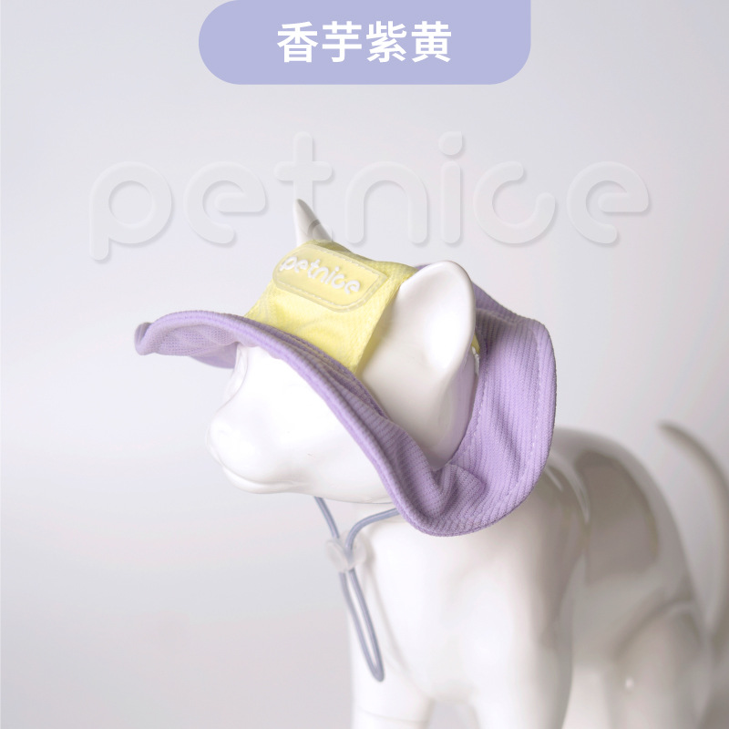 모자 - 타로 보라색과 노란색