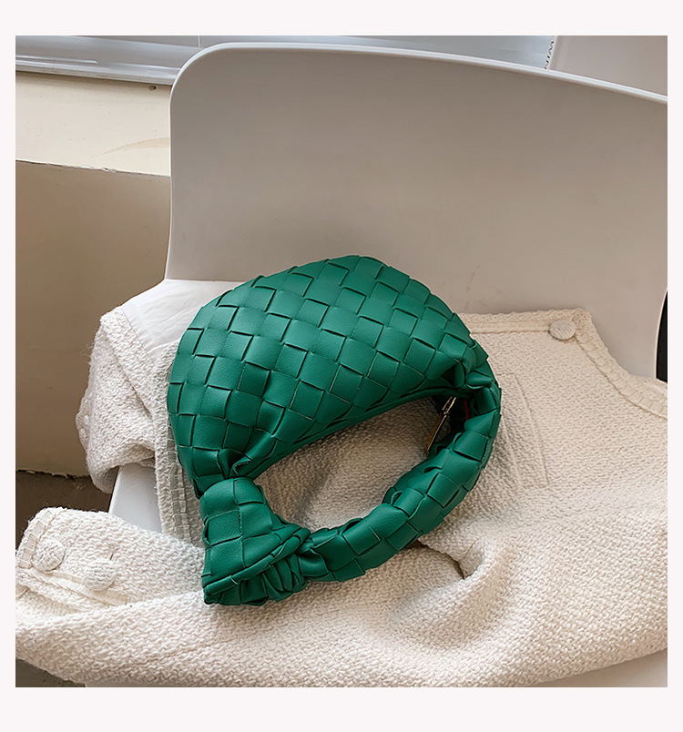 Solid Color Woven Knot Portable Croissant Bag Wholesale Nihaojewelry display picture 35