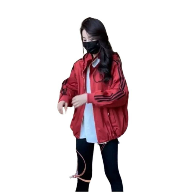 连帽冲锋衣外套女棒球服春秋新款小个子运动休闲风衣夹克上衣|undefined