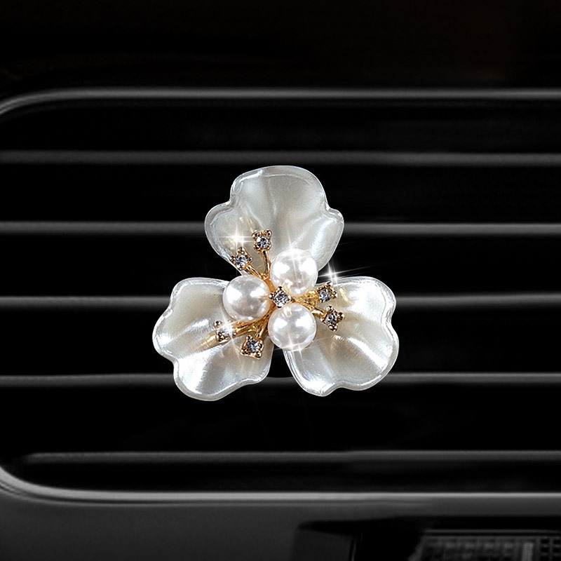 Flor de perla Salida de aire del coche Clip de aromaterapia Aire acondicionado del coche Salida de aire Clip de perfume Accesorios de coche Decoración