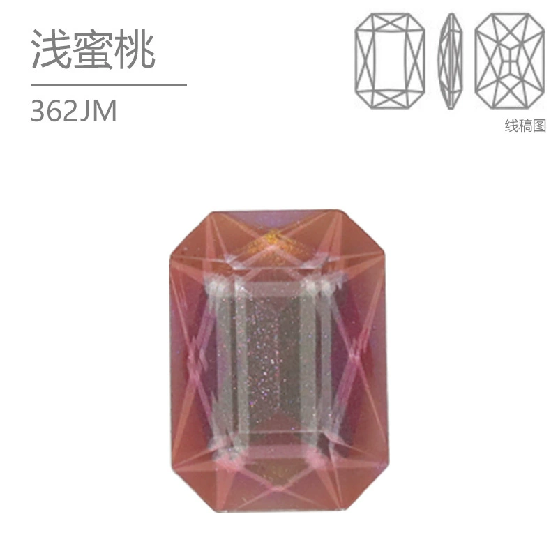 Фабричная прямые продажи прямоугольная восьмиугольная поверхность Mocha Aurora Crystal Diamond DIY аксессуары для одежды, ногтей