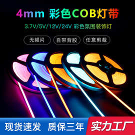 跨境爆款灯带4mm宽5W窄版灯条低压5V12V24V氛围装饰照明COB灯带