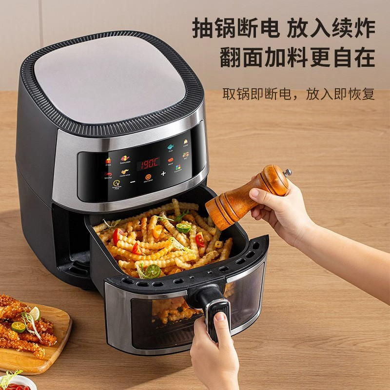 Stainless Steel Visual Air Fryer Smart Large-Capacity Electric Fryer Household Multi-Functional French Fries Machine Air Fryer