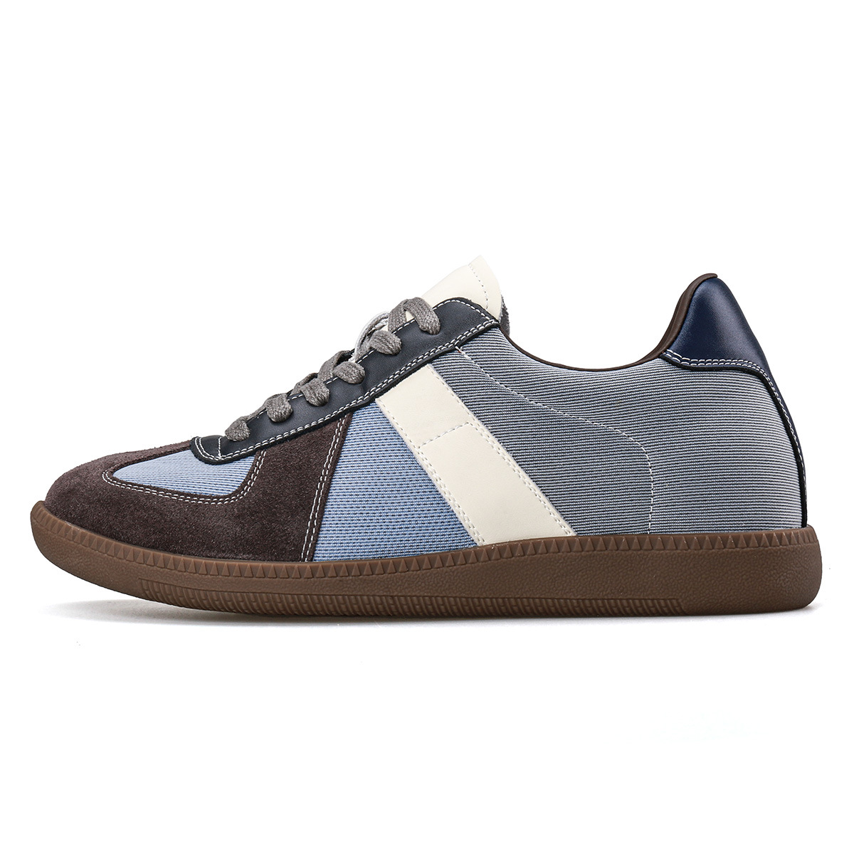 Unisex Genuine Leather Flat Shoes With Inner Height Increase ,Color Matching, Retro And Versatile Sneakers, All Cowhide Leather Shoes_voghion.com