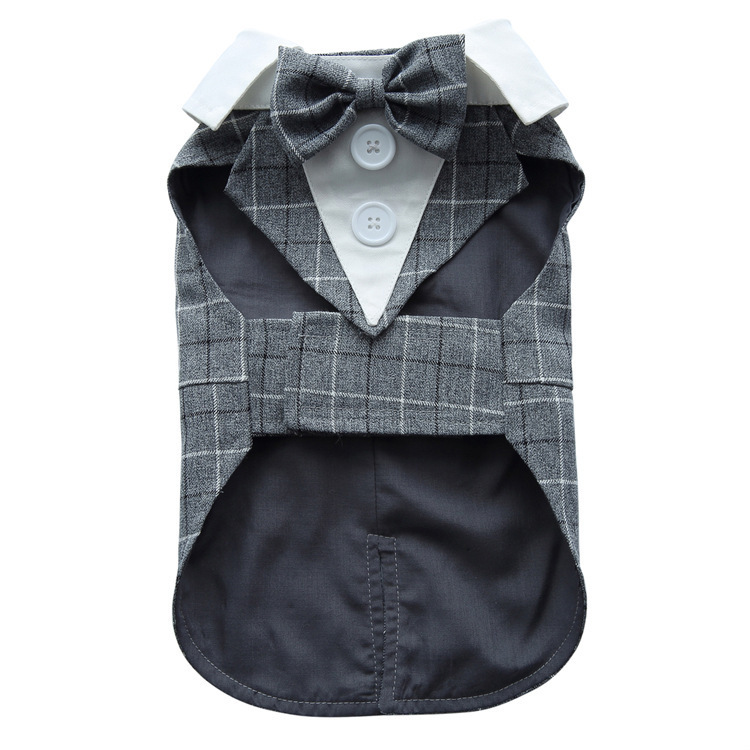 Pet Birthday Photo Boutique Suit Thin Tie Shirt Puppy New Korean-style Schnery Slim-fit Tuxedo