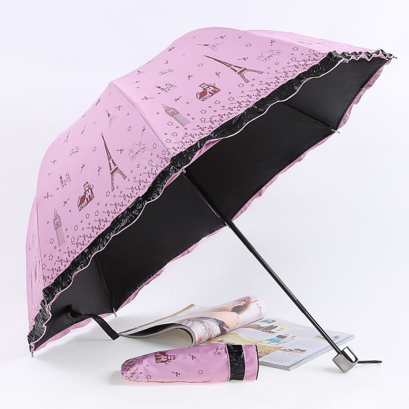 Ten-Bone and Eight-Bone Double 1.45kg Use Sun Protection Umbrella Large Rain or Shine Black Plastic Umbrella 1 Repeat Customer Men's Folding