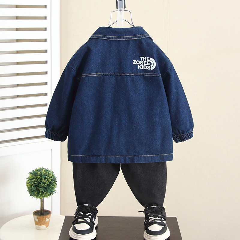 5887 chaqueta de mezclilla para niños 2024 nueva chaqueta coreana de otoño para niños, camisa de manga larga para niños, marea