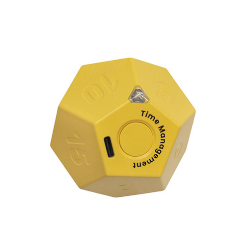 Three-dimensional flip timer 12-sided geometric creative time reminder vibrating bell cooking learning timer