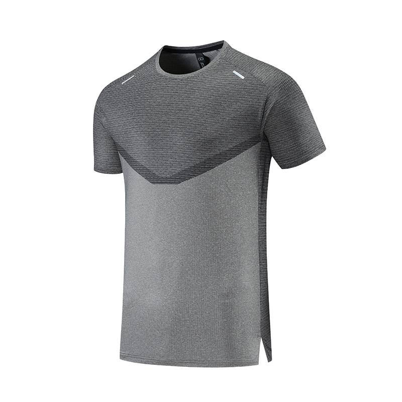 Verano de los hombres de negocios casual de secado rápido ropa de seda de hielo de manga corta deportes cuello redondo Camiseta de la aptitud UA misma camiseta impresa LOGOTIPO