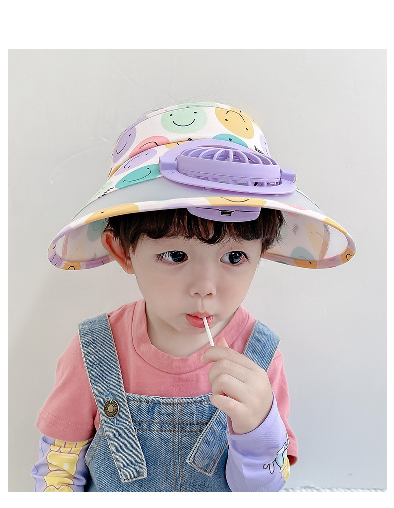 Children's Non-leakage Big Brim Sun-proof Boys And Girls Cute Cartoon Pattern Wide Brim Hat display picture 6