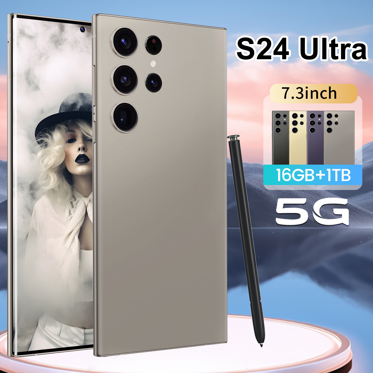 2024新款S24 Ultrar3+64G 7.3寸大屏4G全球版安卓8.1跨境智能手机