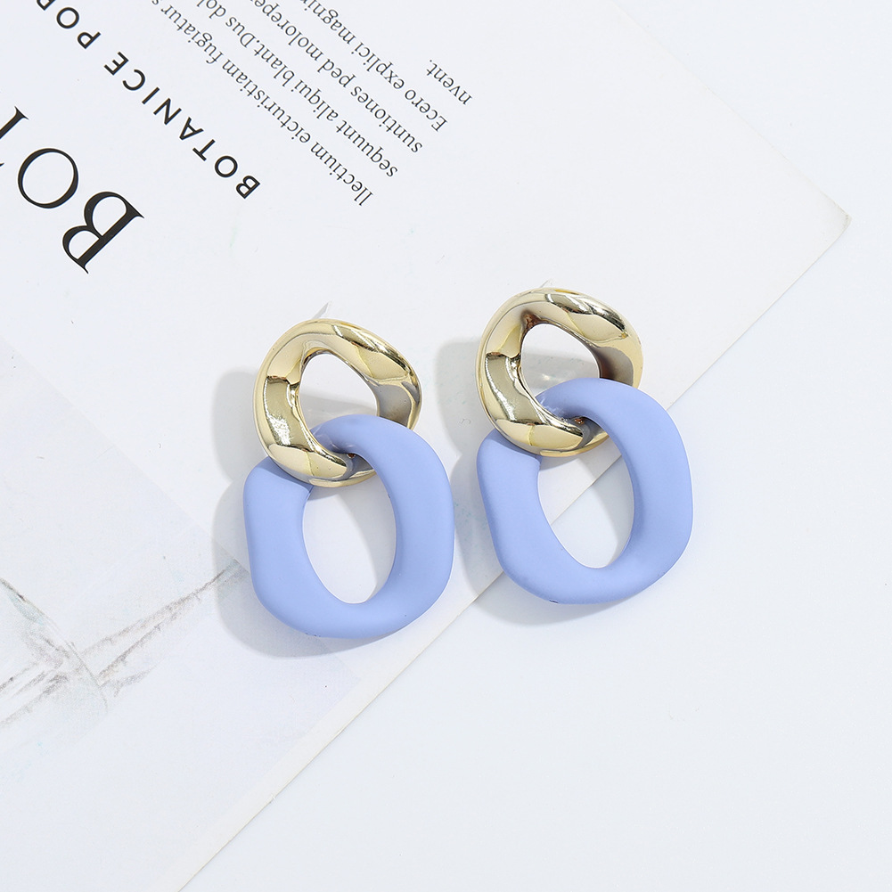 Korean Geometric Acrylic Matte Earrings display picture 7