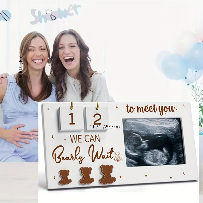 Milestone de nacimiento del recién nacido, marco de fotos de madera conmemorativo, marco de fotos de decoración de dormitorio y sala de estar, período de crecimiento del bebé